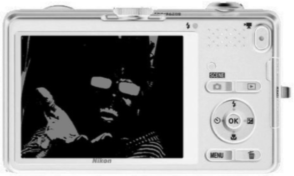 picture of the observer in a camera screen picture of the observer in a camera screen